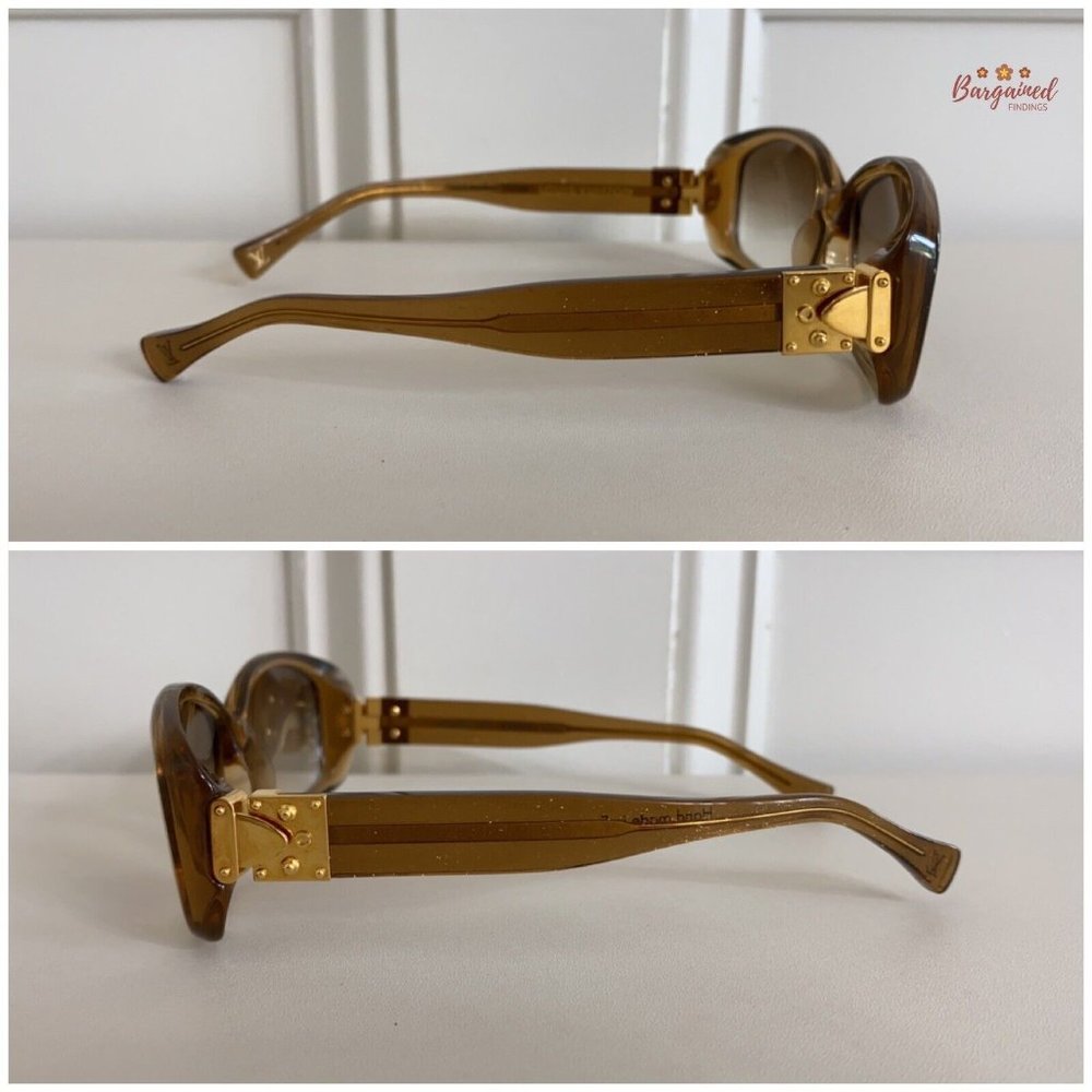 Authentic LOUIS VUITTON Gold Speckling Acetate Frame Soupcon Sunglasses - Z0003W - Picture 6 of 12